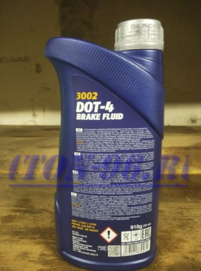 Жидкость тормозная dot 4 mannol, 910 гр.